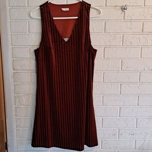 Miss Love Lindsey rust open back knit dress, m